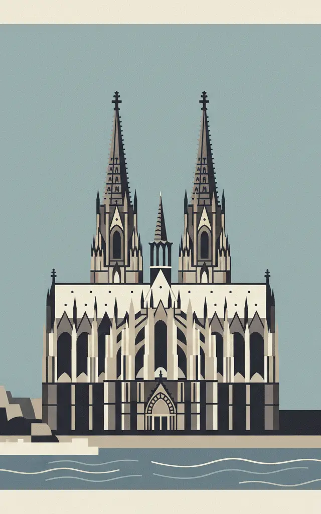 Cologne Cathedral — illustrated travel poster