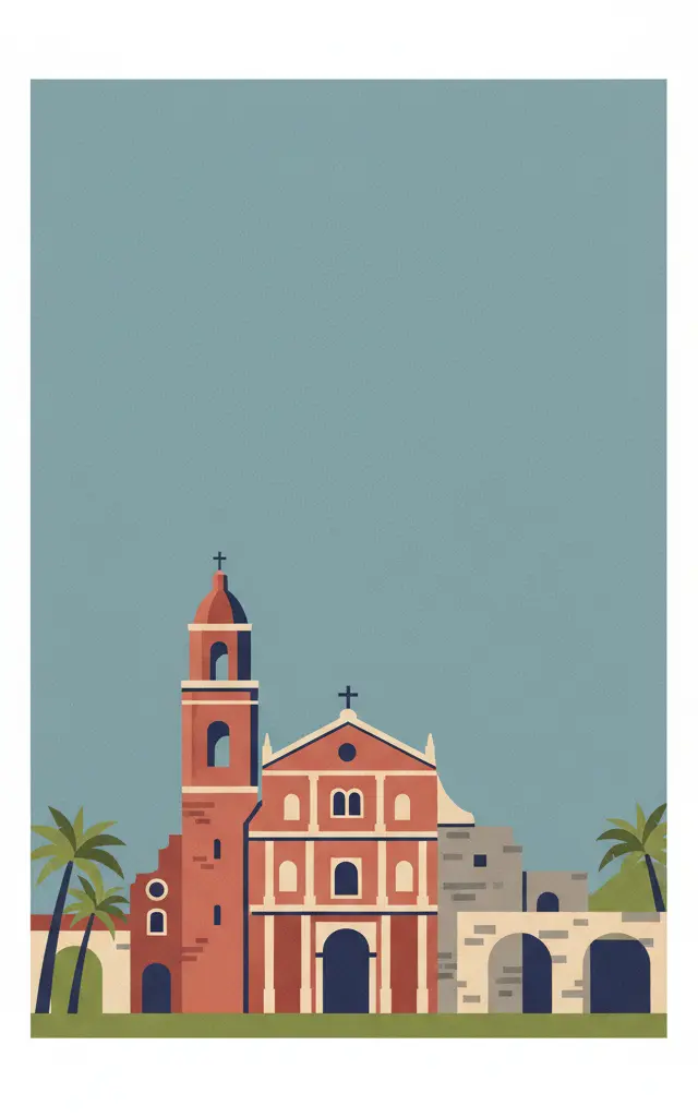 Colonial City of Santo Domingo — illustrated travel poster
