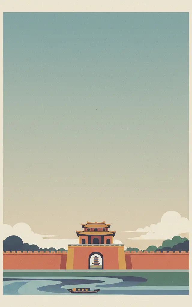 Complex of Hué Monuments — illustrated travel poster