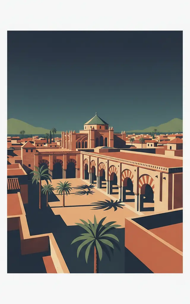Historic Centre of Cordoba — illustrated travel poster