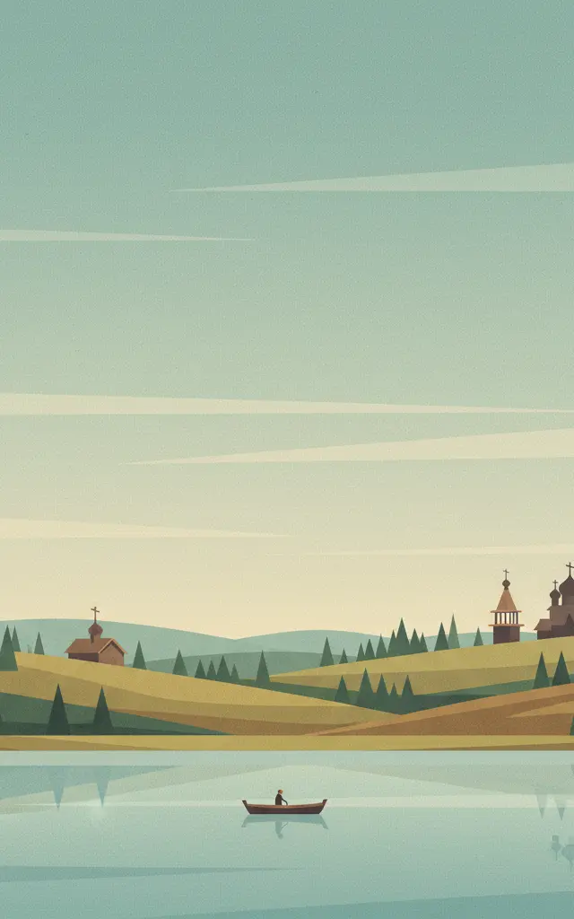 Cultural Landscape of Kenozero Lake — illustrated travel poster
