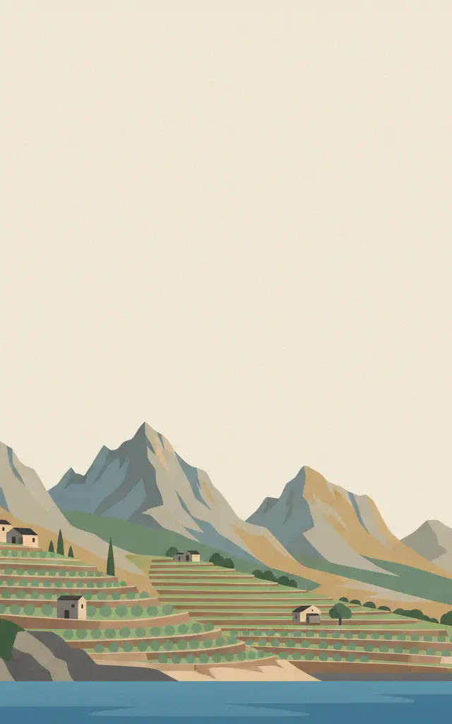 Cultural Landscape of the Serra de Tramuntana — illustrated travel poster