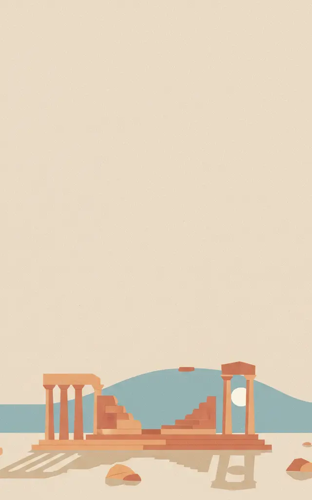 Delos — illustrated travel poster