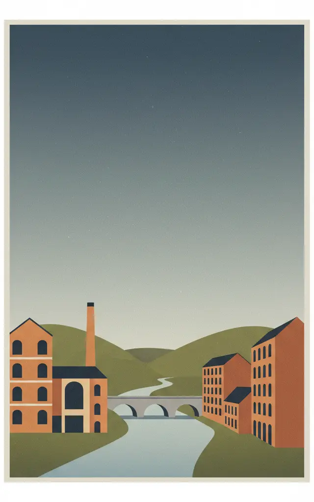 Derwent Valley Mills — illustrated travel poster