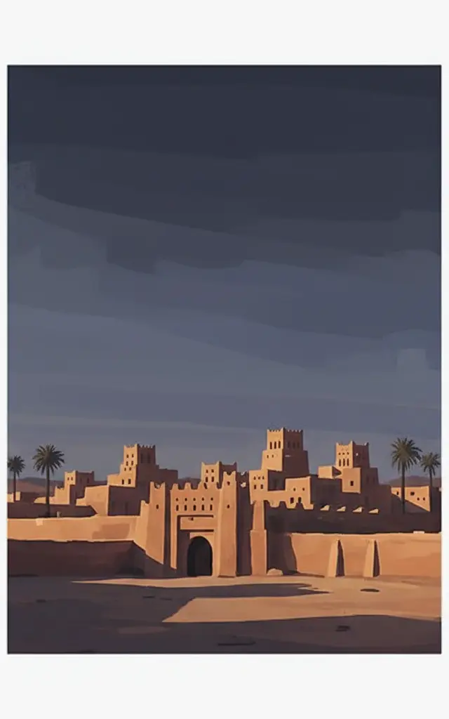 At-Turaif District in ad-Dir'iyah — illustrated travel poster
