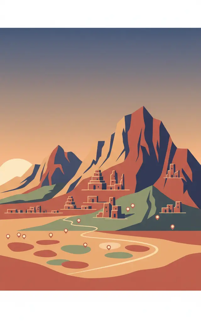 Diy-Gid-Biy Cultural Landscape of the Mandara Mountains — illustrated travel poster
