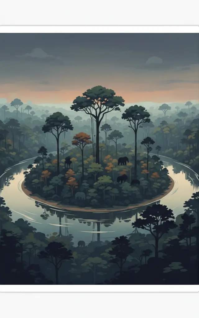 Dja Faunal Reserve — illustrated travel poster
