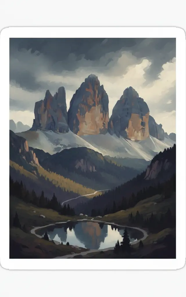 The Dolomites — illustrated travel poster