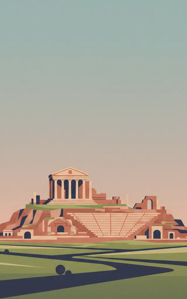 Dougga / Thugga — illustrated travel poster