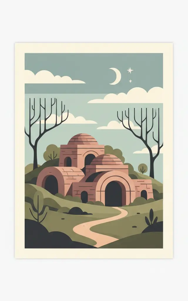 Early Christian Necropolis of Pécs (Sopianae) — illustrated travel poster