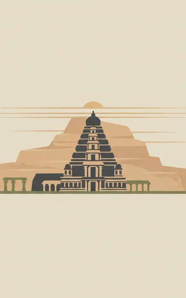 Ellora Caves — illustrated travel poster