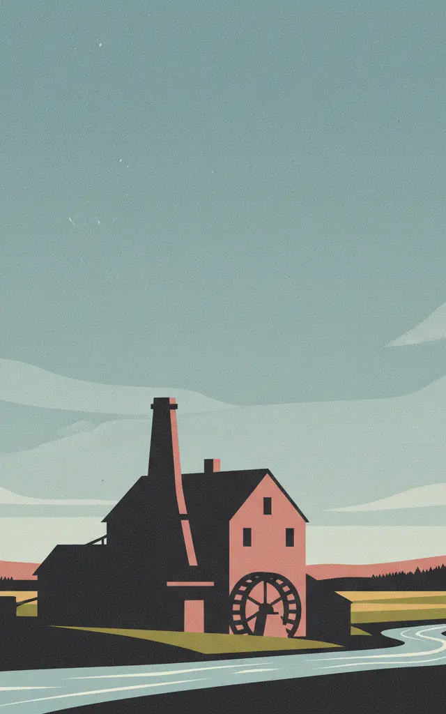 Engelsberg Ironworks — illustrated travel poster