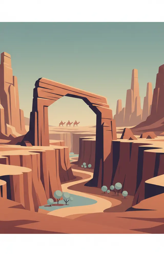 Ennedi Massif: Natural and Cultural Landscape — illustrated travel poster