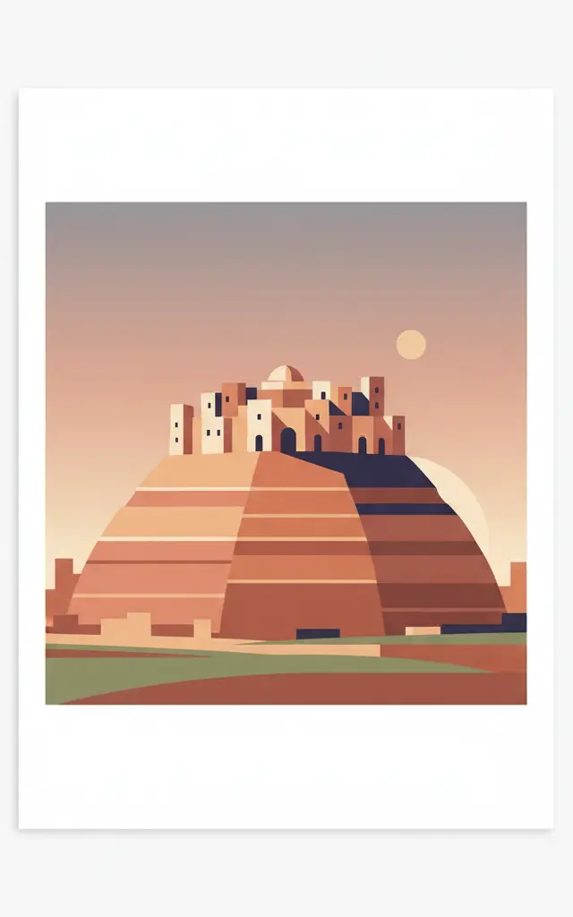 Erbil Citadel — illustrated travel poster