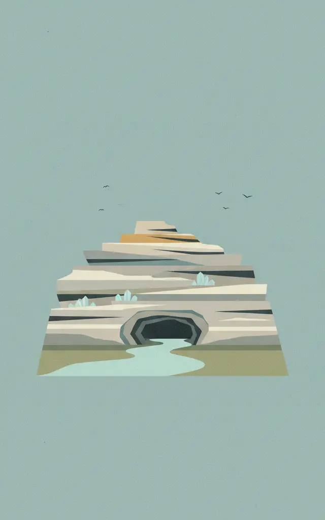 Evaporitic Karst and Caves of Northern Apennines — illustrated travel poster