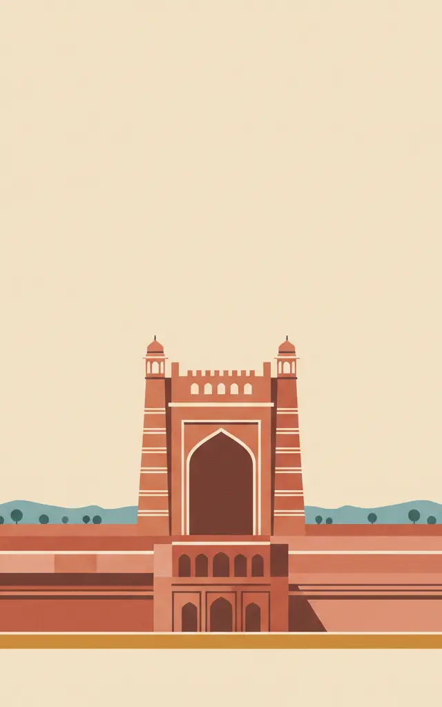 Fatehpur Sikri — illustrated travel poster