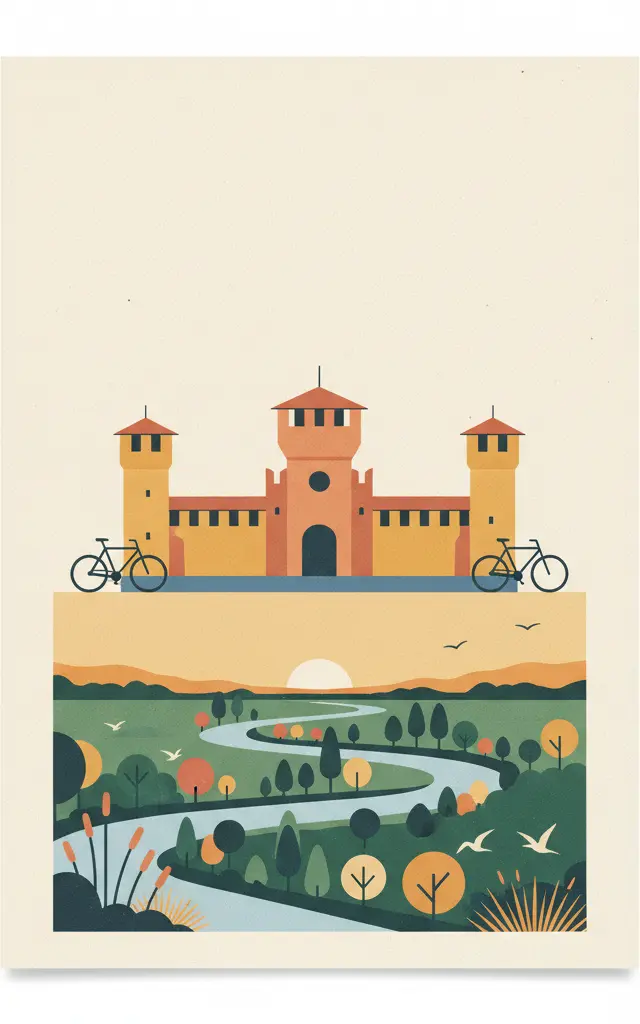Ferrara, City of the Renaissance, and its Po Delta — illustrated travel poster
