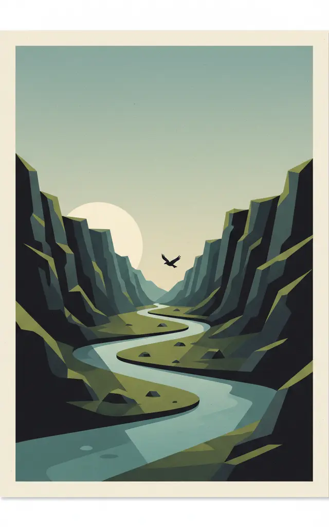 Þingvellir — illustrated travel poster