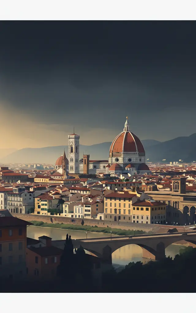 Historic Centre of Florence — illustrated travel poster