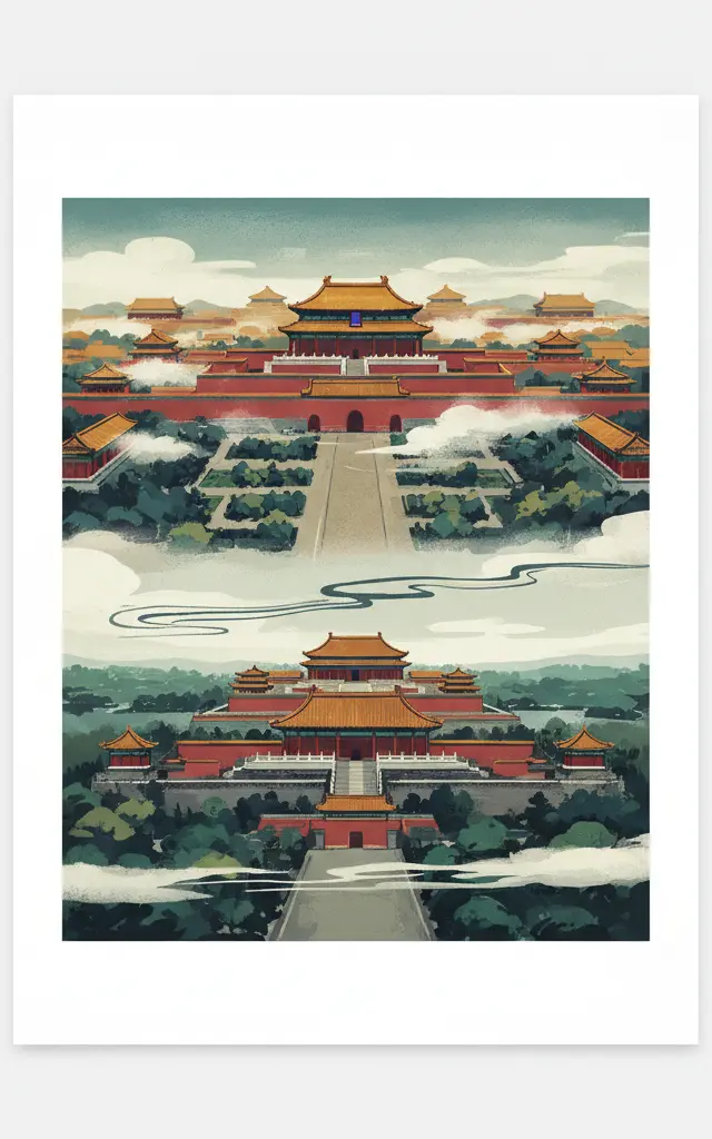 Imperial Palaces of the Ming and Qing Dynasties in Beijing and Shenyang — illustrated travel poster