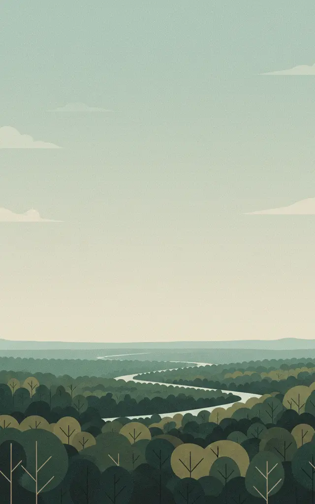 Forest Massif of Odzala-Kokoua — illustrated travel poster