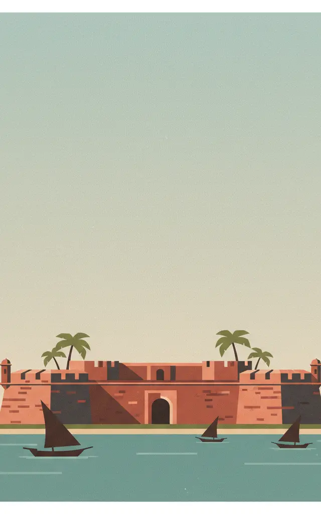 Fort Jesus, Mombasa — illustrated travel poster