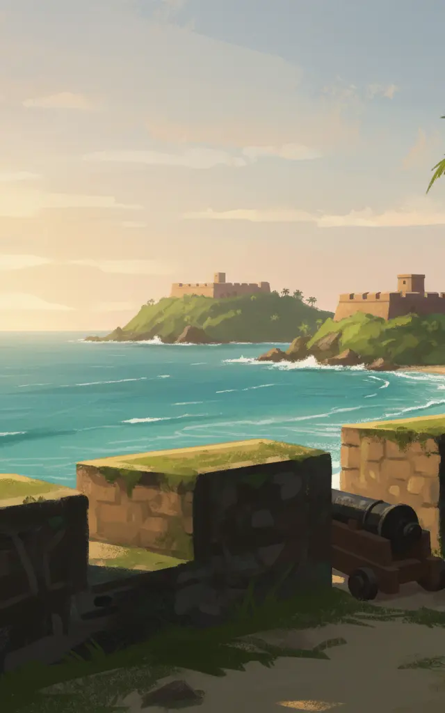Fortifications on the Caribbean Side of Panama: Portobelo-San Lorenzo — illustrated travel poster