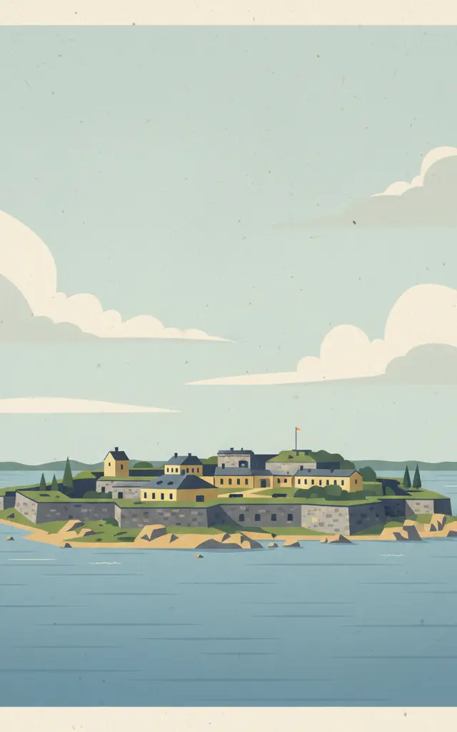 Fortress of Suomenlinna — illustrated travel poster
