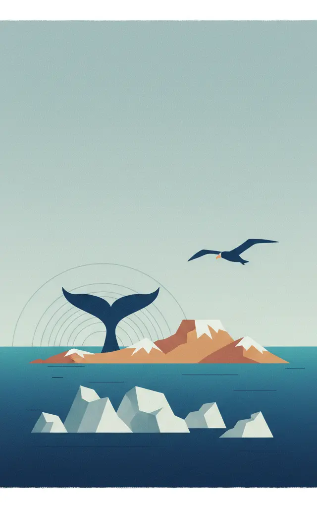 French Austral Lands and Seas — illustrated travel poster
