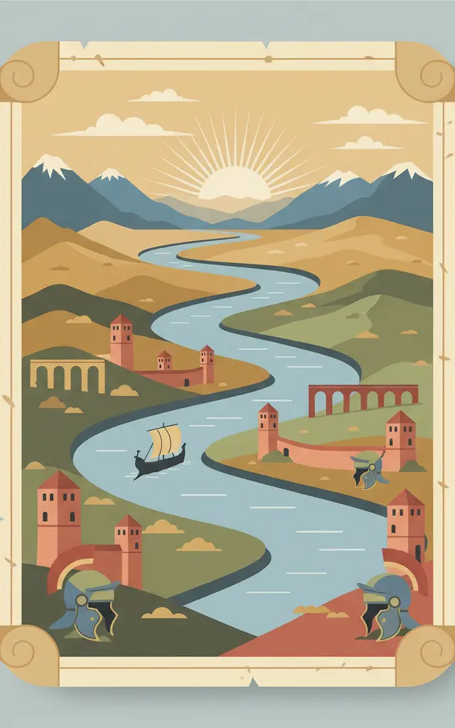 Frontiers of the Roman Empire – The Danube Limes (Western Segment) — illustrated travel poster