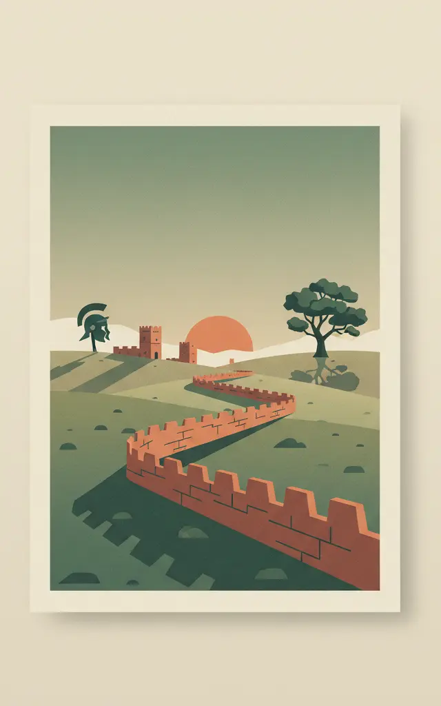 Frontiers of the Roman Empire — illustrated travel poster