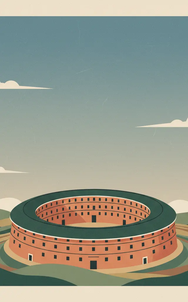 Fujian <em>Tulou</em> — illustrated travel poster