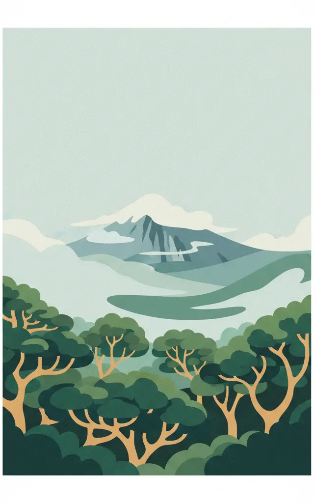 Garajonay National Park — illustrated travel poster