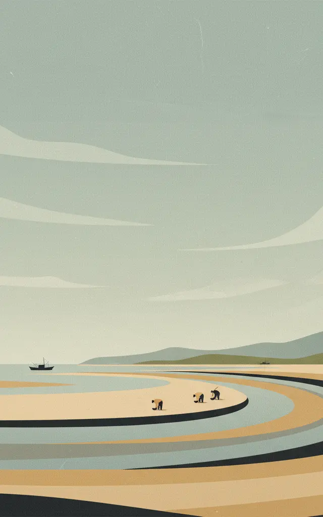 Getbol, Korean Tidal Flats — illustrated travel poster