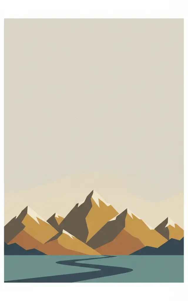 Golden Mountains of Altai — illustrated travel poster
