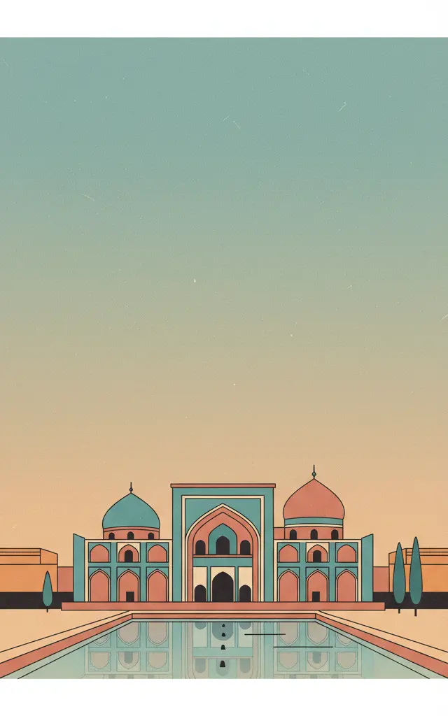 Golestan Palace — illustrated travel poster