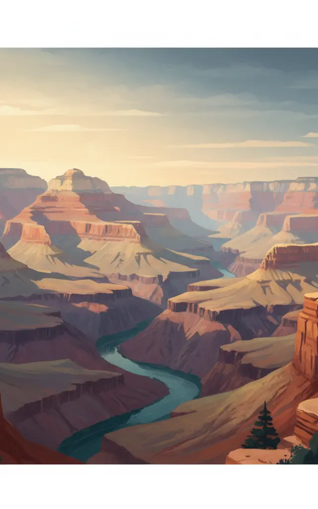 Grand Canyon National Park — illustrated travel poster
