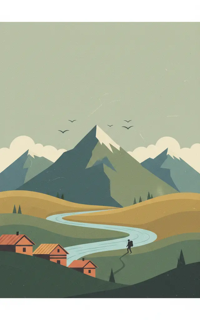 Great Himalayan National Park Conservation Area — illustrated travel poster