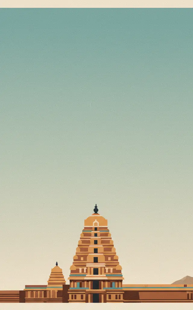 Great Living Chola Temples — illustrated travel poster