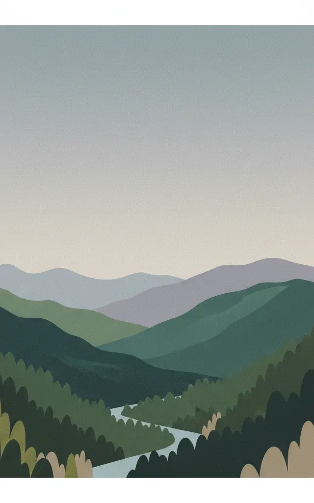 Great Smoky Mountains National Park — illustrated travel poster
