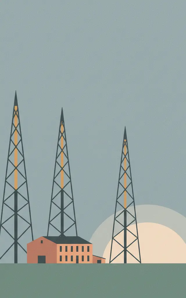Grimeton Radio Station, Varberg — illustrated travel poster