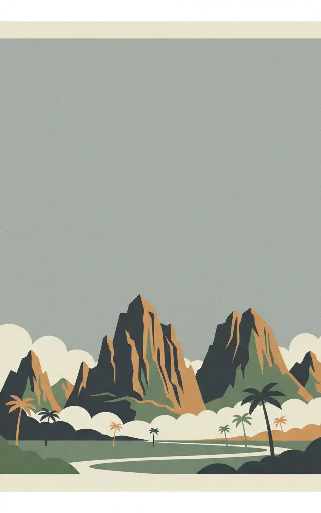 Gunung Mulu National Park — illustrated travel poster