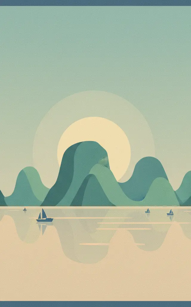 Ha Long Bay - Cat Ba Archipelago — illustrated travel poster