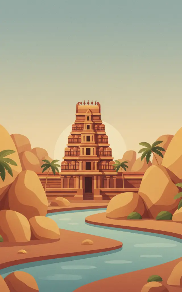 Hampi — illustrated travel poster