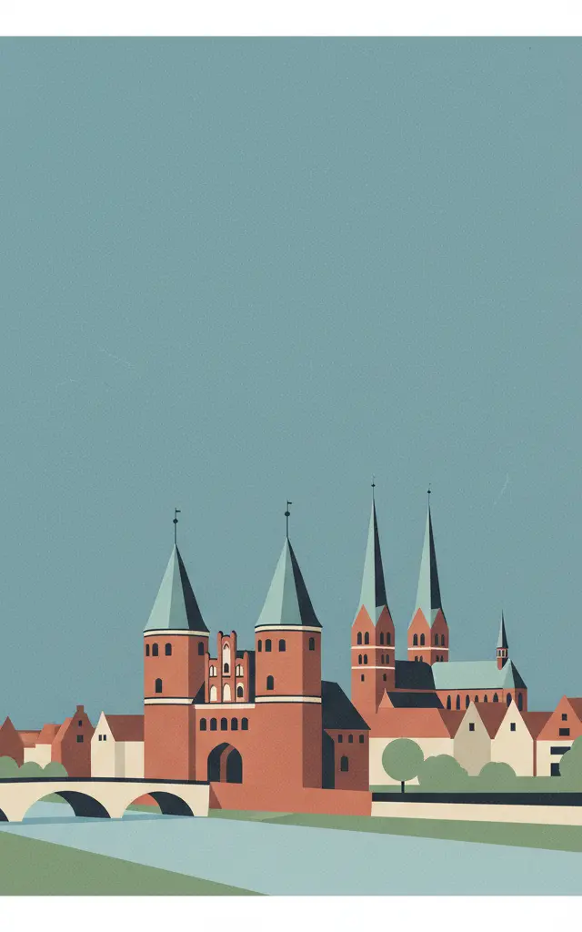 Hanseatic City of Lübeck — illustrated travel poster