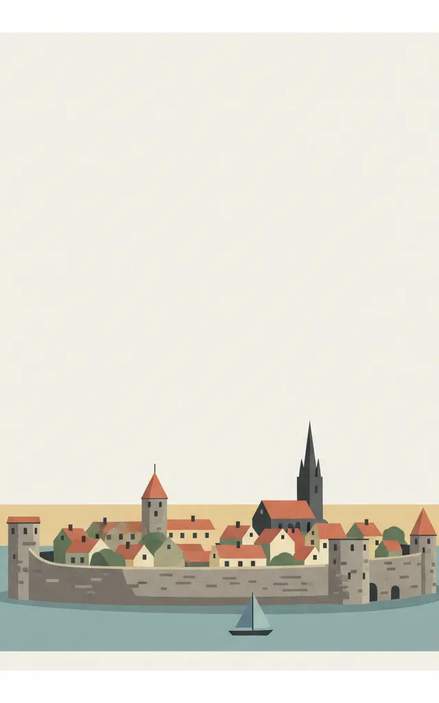 Hanseatic Town of Visby — illustrated travel poster
