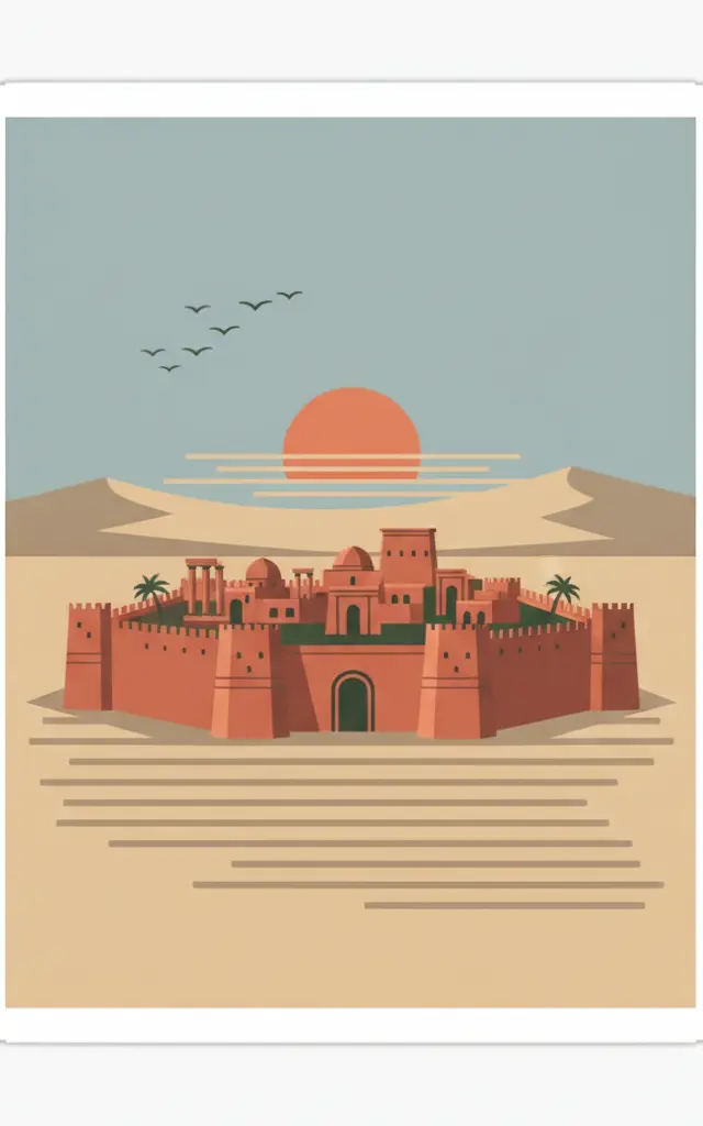 Hatra — illustrated travel poster