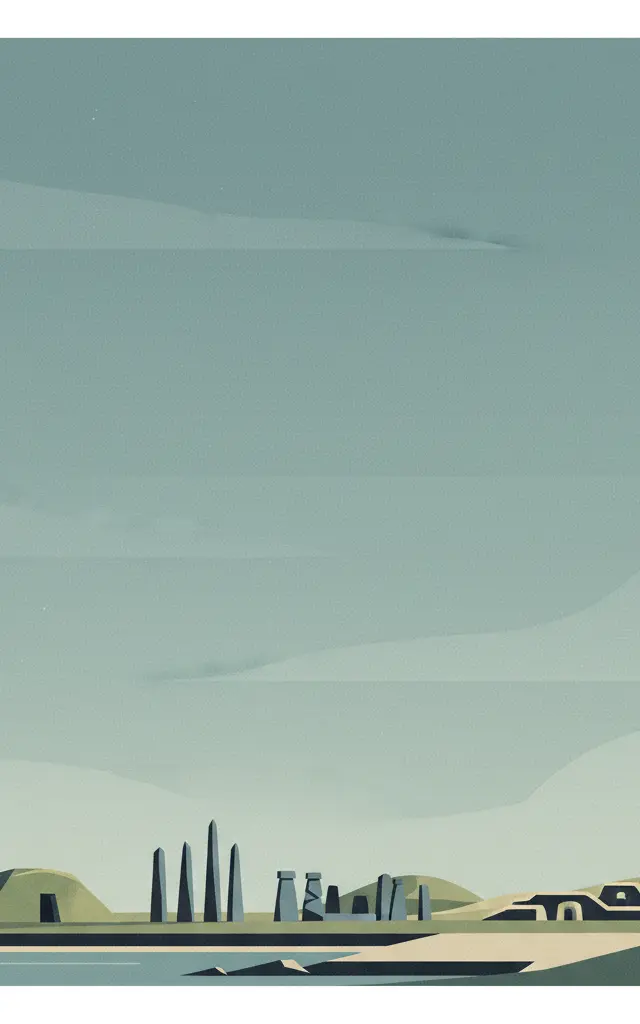 Heart of Neolithic Orkney — illustrated travel poster