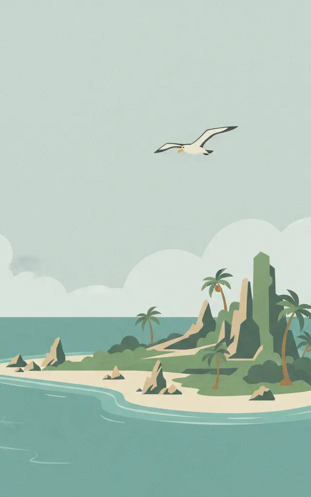Henderson Island — illustrated travel poster