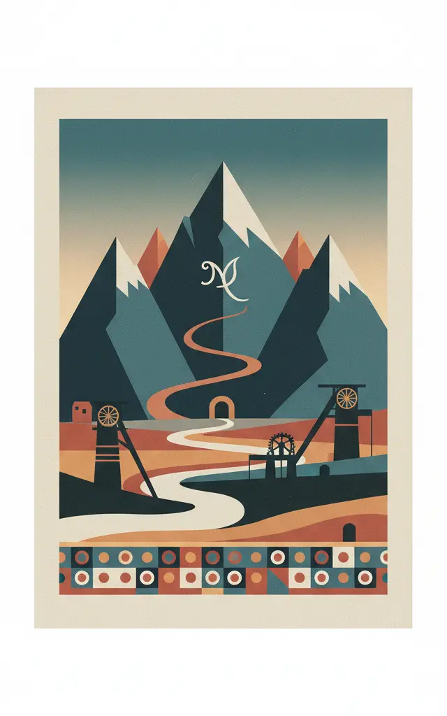 Heritage of Mercury. Almadén and Idrija — illustrated travel poster